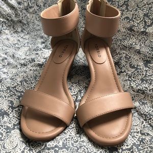 Torrid nude wedge heels sandals 8W wide